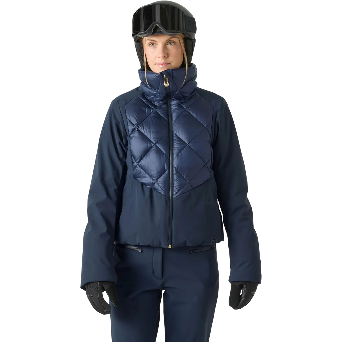 Helly Hansen Women's Avanti Hybrid Jacket in Navy on model