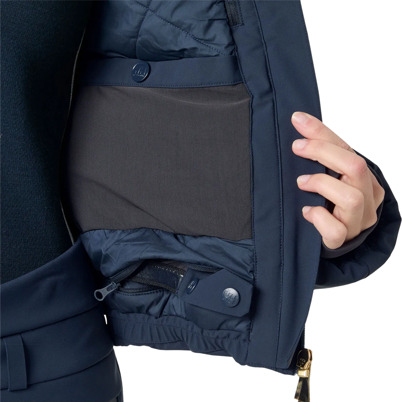 Helly Hansen Women's Avanti Hybrid Jacket in Navy inside lining and pocket detail