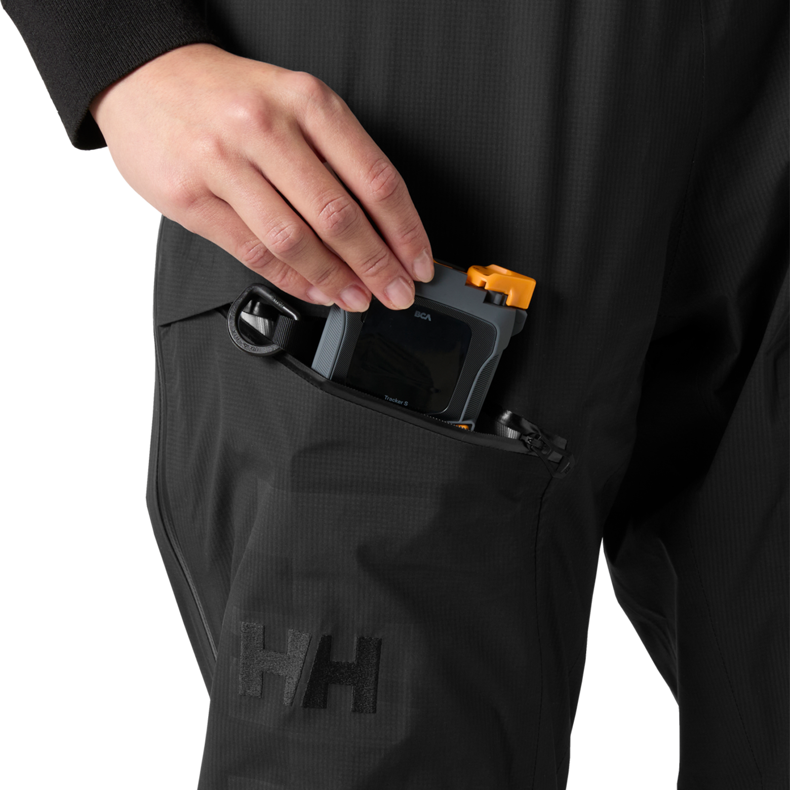 Helly Hansen Women's Odin Backcountry Infinity Bib Pant front zippered thigh pocket 