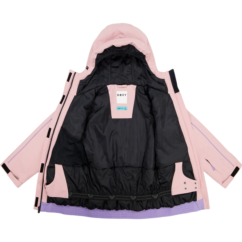 Youth Roxy Perfect Powder Jacket, Roxy Youth Perfect Powder Jacket in Zephyr inside lining detail
