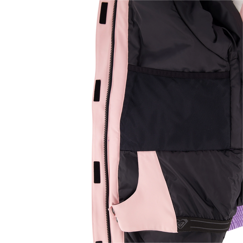 Youth Roxy Perfect Powder Jacket, Roxy Youth Perfect Powder Jacket in Zephyr inside pocket and zipper detail