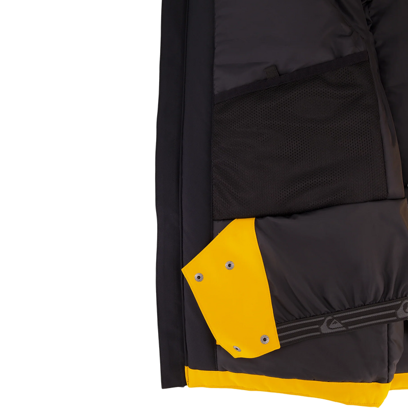 Youth Quiksilver Shadow Color Block Jacket, Quiksilver Youth Quiksilver Shadow Color Block Jacket in 822-Radiant Yellow liner and goggle pocket