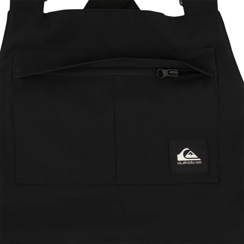 Youth Mash Up Snow Bib Pants, Quiksilver Youth Mash Up Snow Bib Pants in Black front pocket
