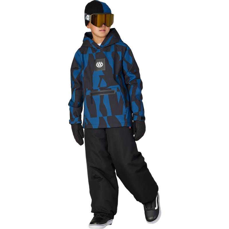 Youth Waterproof Hoody, 686 Youth Waterproof Hoody in Blue Ash Shapes full view