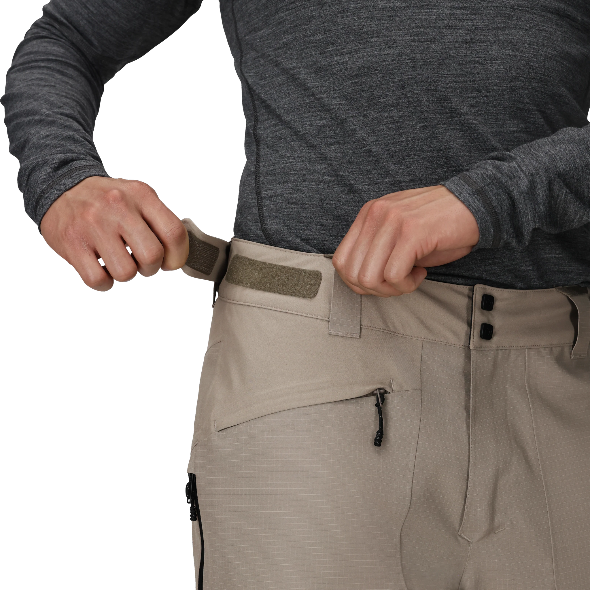 Outdoor Research Men's Powderverse Pant waist hook and loop