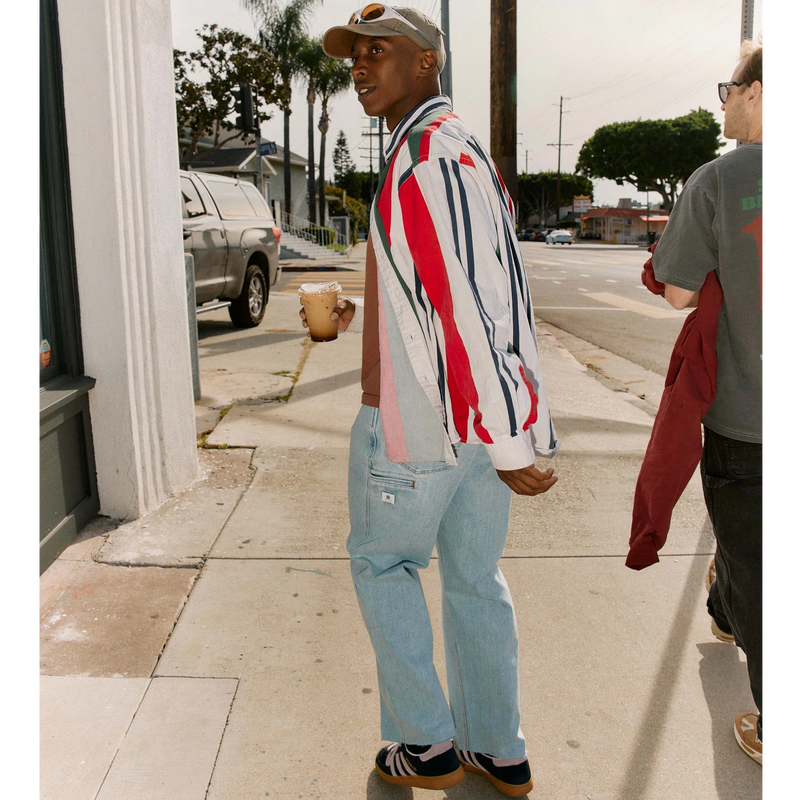 Men's Cordura Pro Jeans, Ripton Men's Cordura Pro Jeans in Stone on model back left