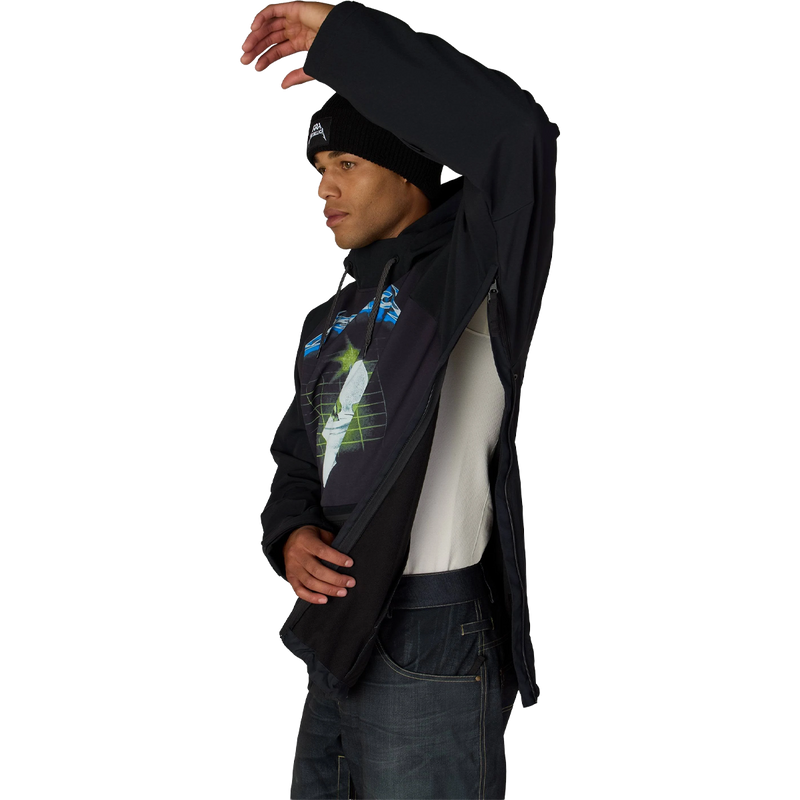 Men's Metallica Waterproof Hoody, Metallica Waterproof Hoody in Metallica Black with side zipper detail