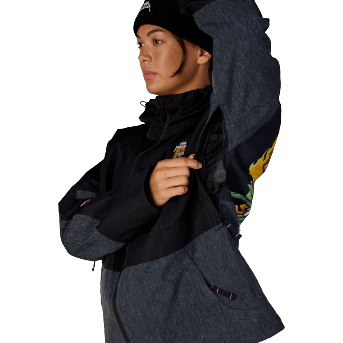 Women's Metallica Burning Skull Insulated Jacket alternate view