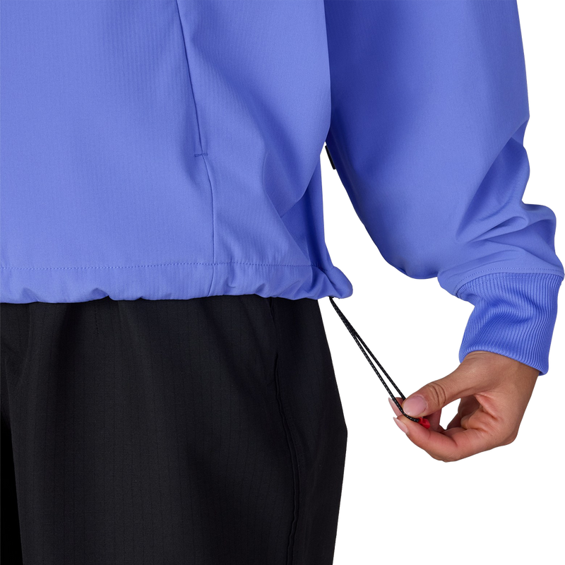 Women's Waterproof Team Crop Hoody, 686 Women's Waterproof Team Crop Hoody in Alpenglow Blue drawstring detail