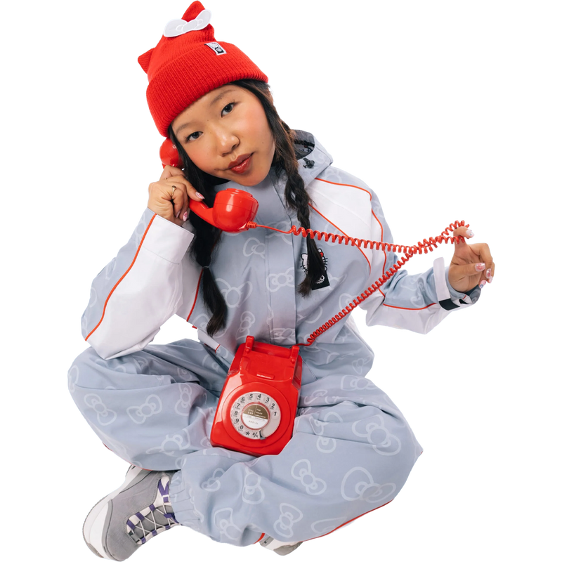 Women's Hello Kitty Lil Bow Pant, 686 Women's Hello Kitty Lil Bow Pant in Hello Kitty Denim on model