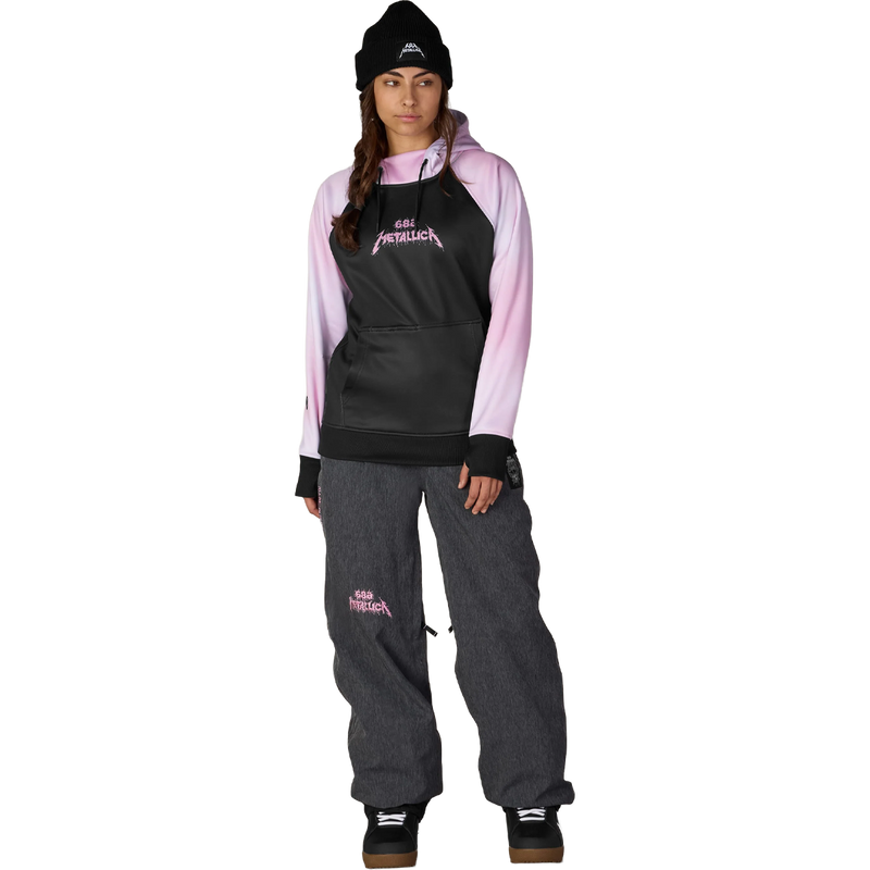 Women's Metallica Bonded Fleece Pullover Hoody, 686 Women's Metallica Bonded Fleece Pullover Hoody in Metallica Black full body view