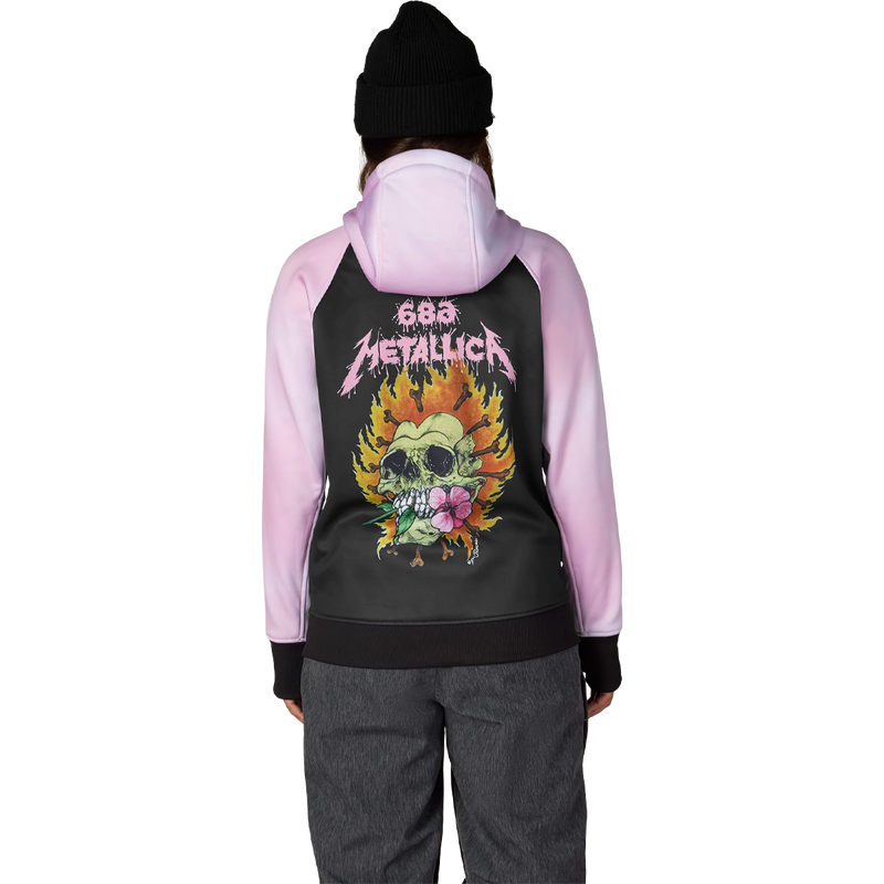 Women's Metallica Bonded Fleece Pullover Hoody, 686 Women's Metallica Bonded Fleece Pullover Hoody in Metallica Black back view