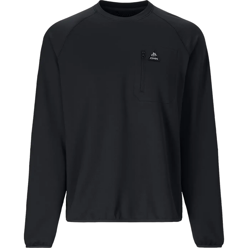 Jones Snowboards Men's Flagship Grid Crew in Stealth Black
