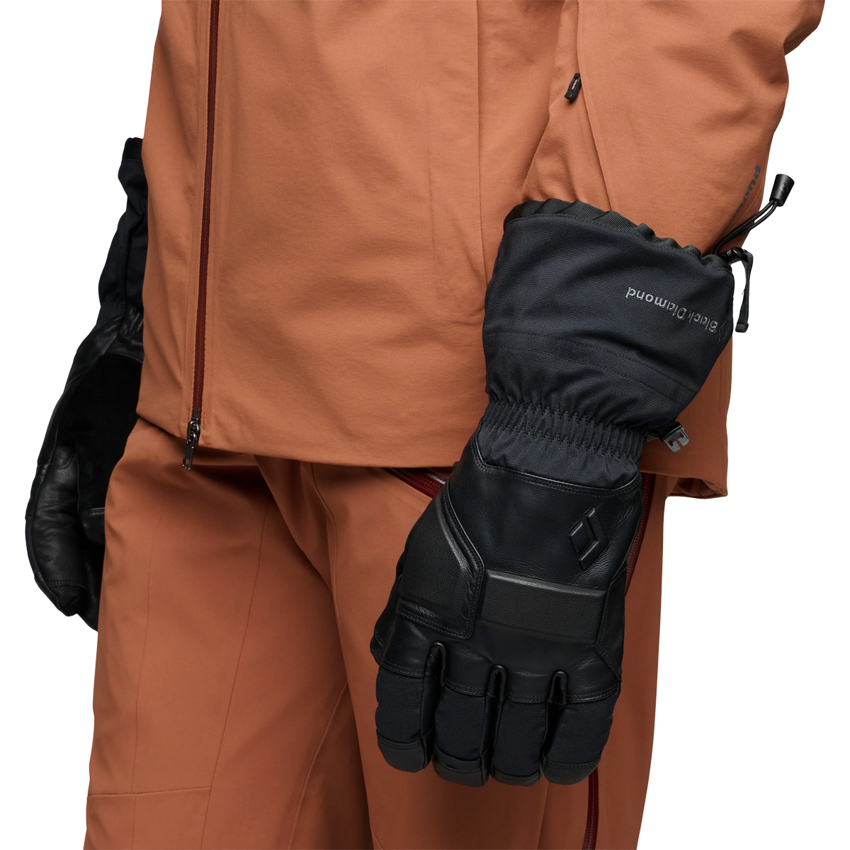 Black Diamond Men's Guide Gloves in Black on model