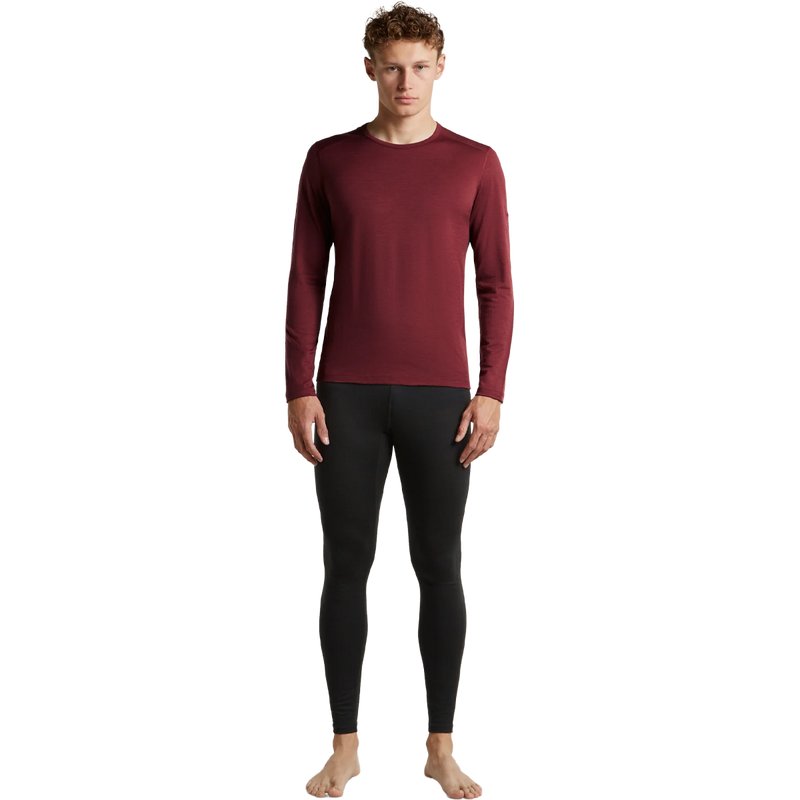 Ice Breaker Merino 200 Oasis Long Sleeve Crew in Port full view on model