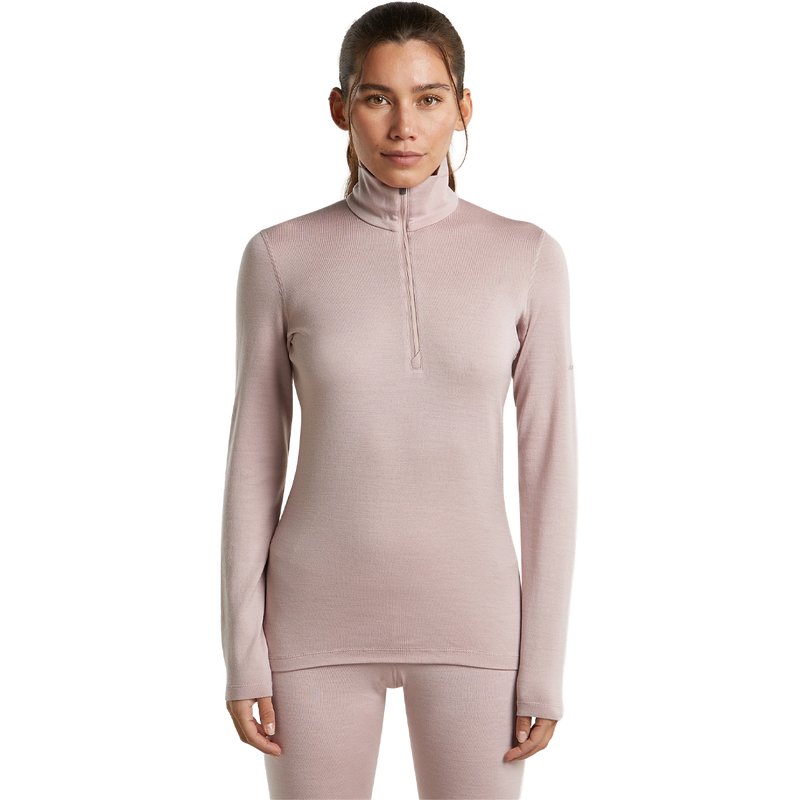 Helly Hansen Women's Merino 260 Oasis Long Sleeve Half Zip in Pink Quartz