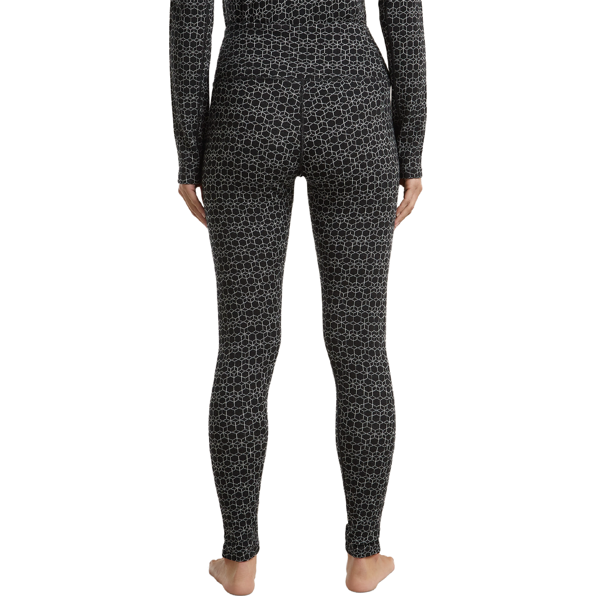 Helly Hansen Women's Merino 260 Oasis Vertex High Rise Leggings in Black Snow back view