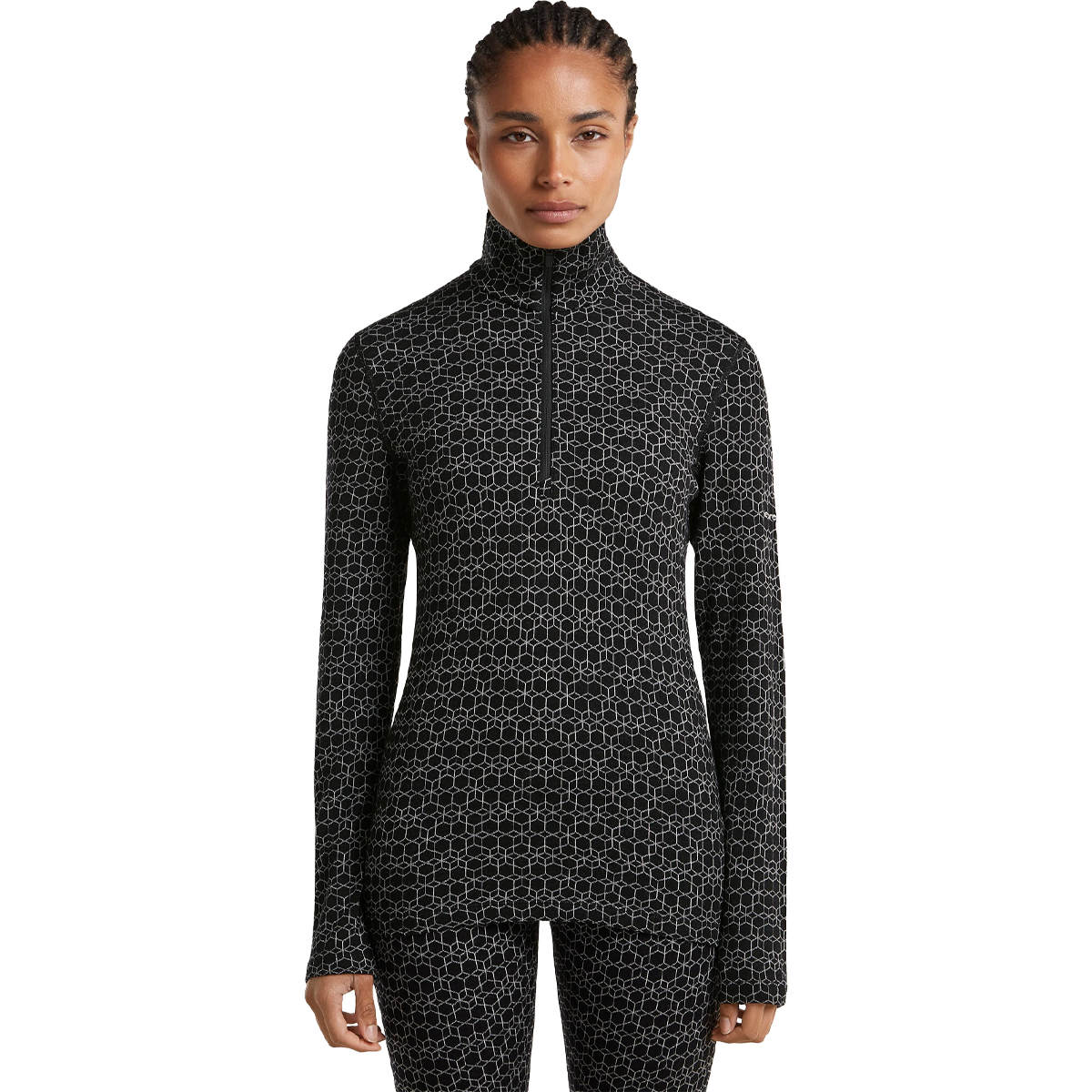Helly Hansen Women's Merino 260 Oasis Vertex Half Zip in Black Snow