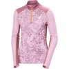Helly Hansen Women's Lifa Merino Midweight Graphic 1/2 Zip in Cherry Blossom