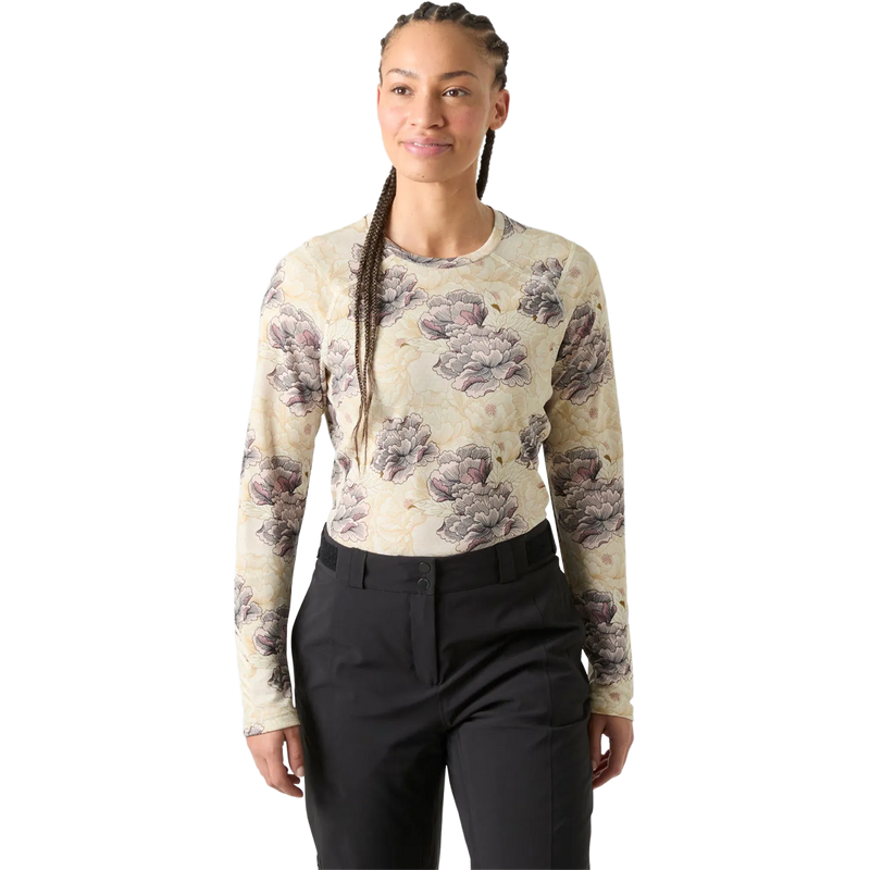 Helly Hansen Women's Lifa Active Crew in Purple Clay Sakura on model
