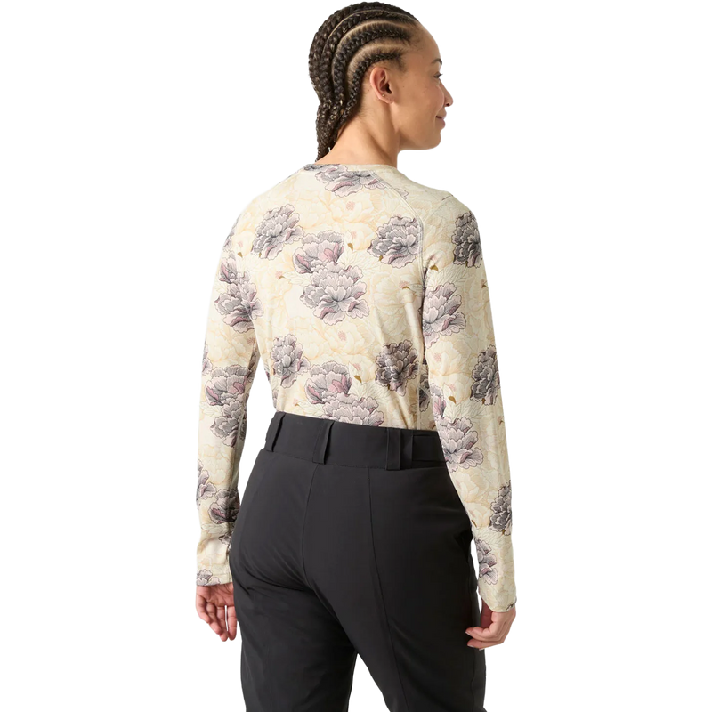 Helly Hansen Women's Lifa Active Crew in Purple Clay Sakura back view on model