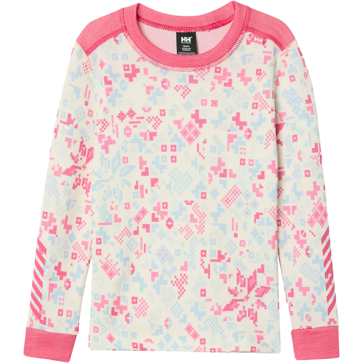 Helly Hansen Youth Graphic Lifa Merino Set in Hot Pink top