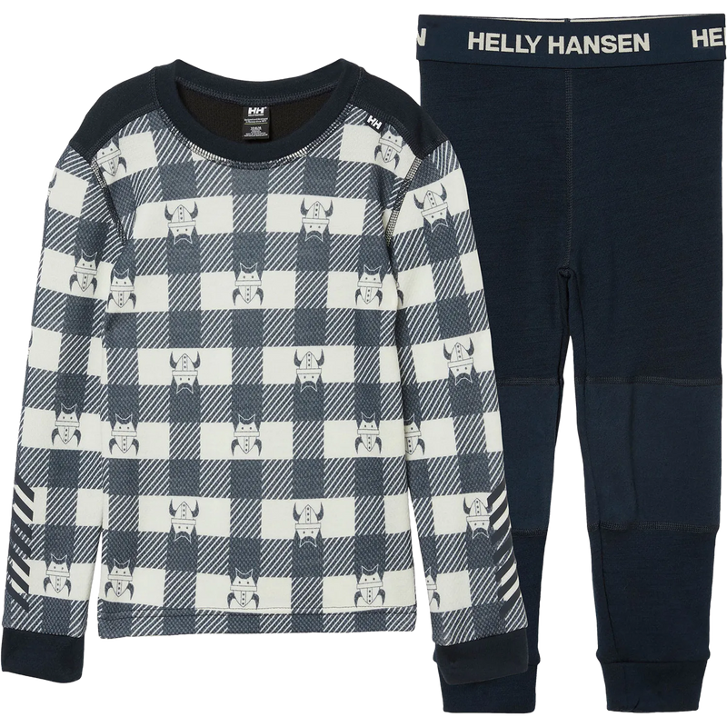 Helly Hansen Youth Graphic Lifa Merino Set in Navy