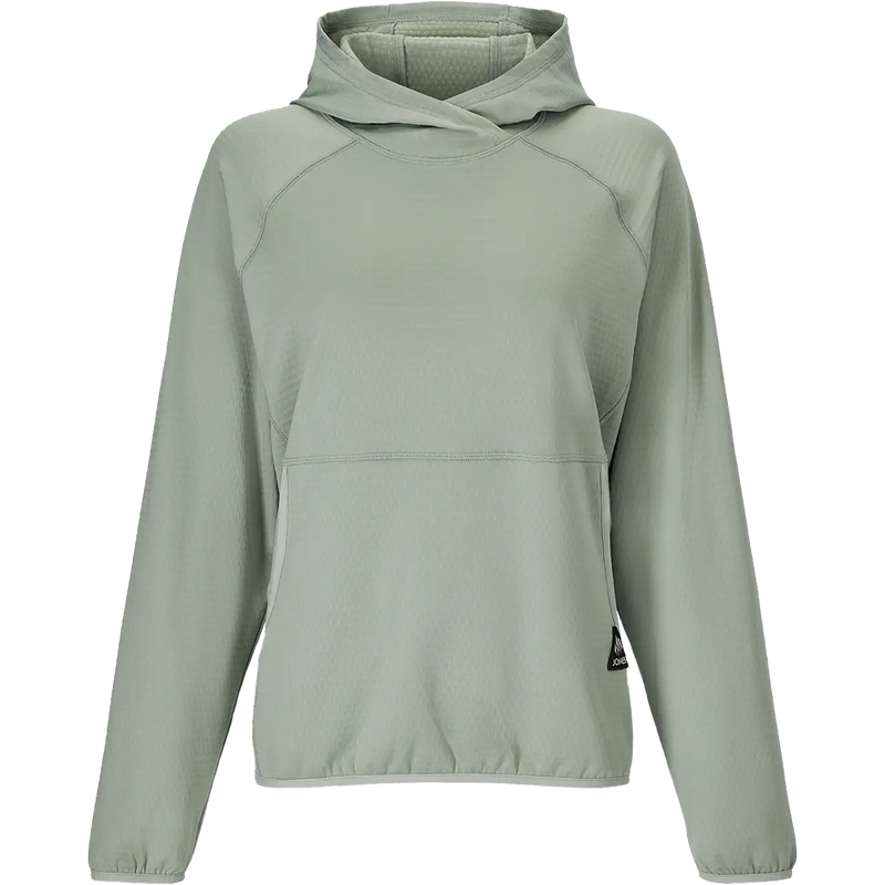 Jones Snowboards Women's Flagship Grid Fleece in Stealth Black in Glacier Grey