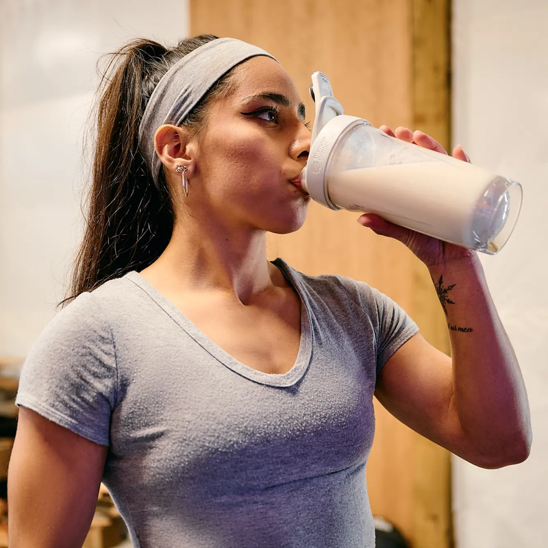 Grass-Fed Whey Protein (Single Serving), Gnarly Sports Nutrition Grass-Fed Whey Protein in water bottle