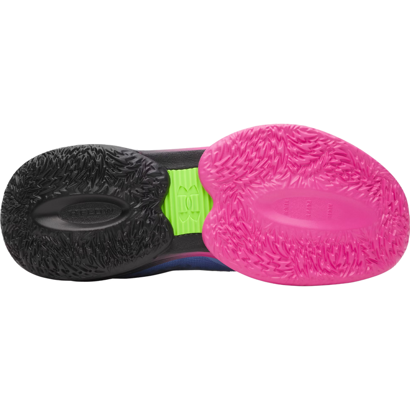 Under Armour D Fox 3 in Black Horizon Blue Hypergreen bottom view
