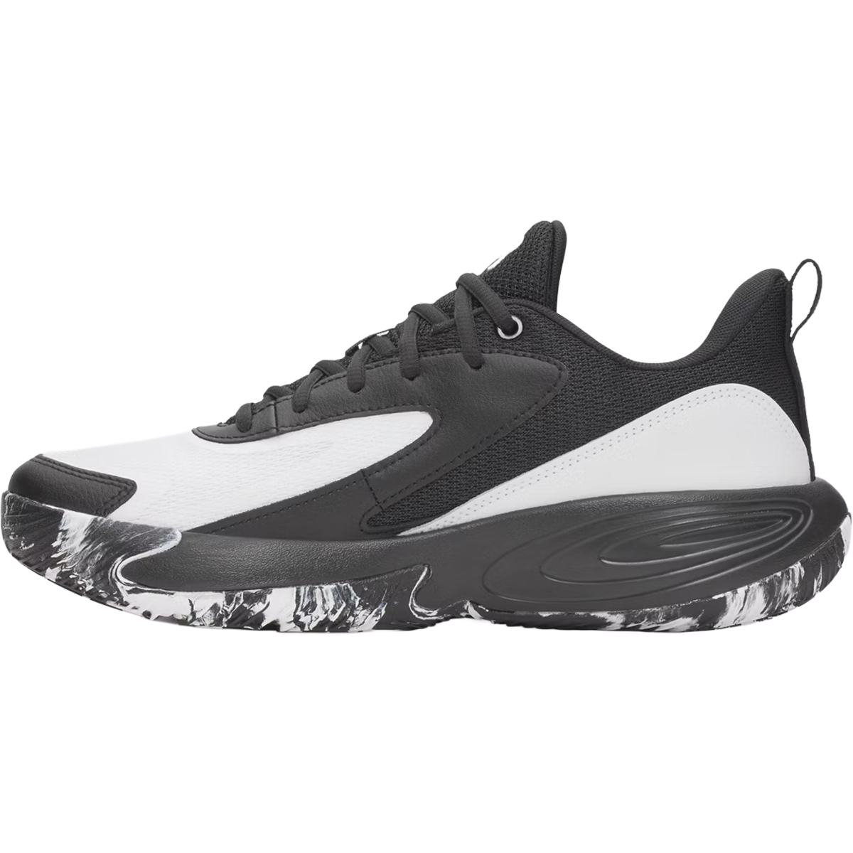 Under Armour Lockdown 8 in Black White White left facing
