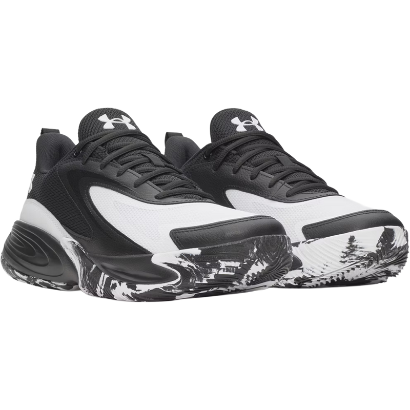 Under Armour Lockdown 8 in Black White White angled side by side