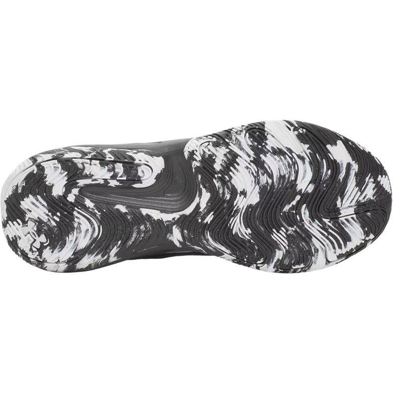 Under Armour Lockdown 8 in Black White White bottom view