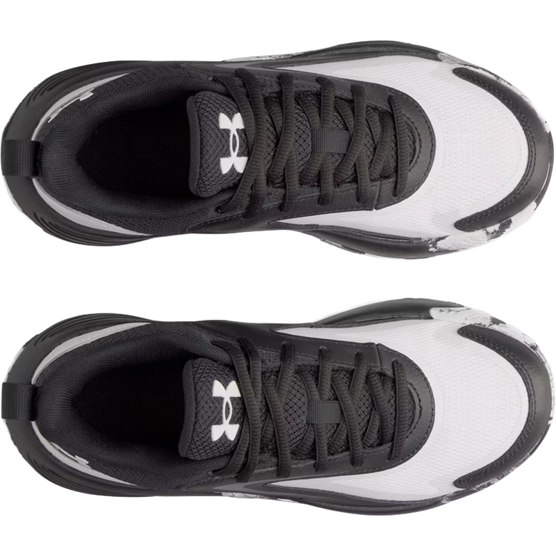 Under Armour Youth Lockdown 8 in Black White White top view