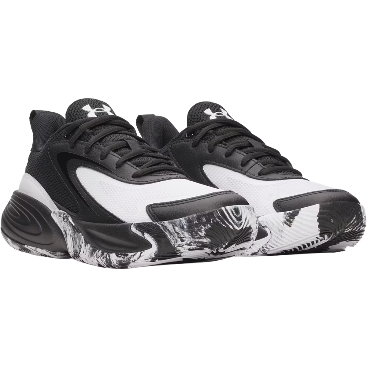 Under Armour Youth Lockdown 8 in Black White White side by side