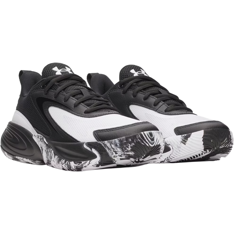 Under Armour Youth Lockdown 8 Pre-School Black White White side by side