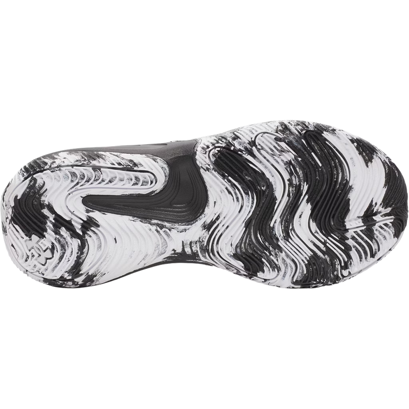 Under Armour Youth Lockdown 8 Pre-School Black White White bottom view