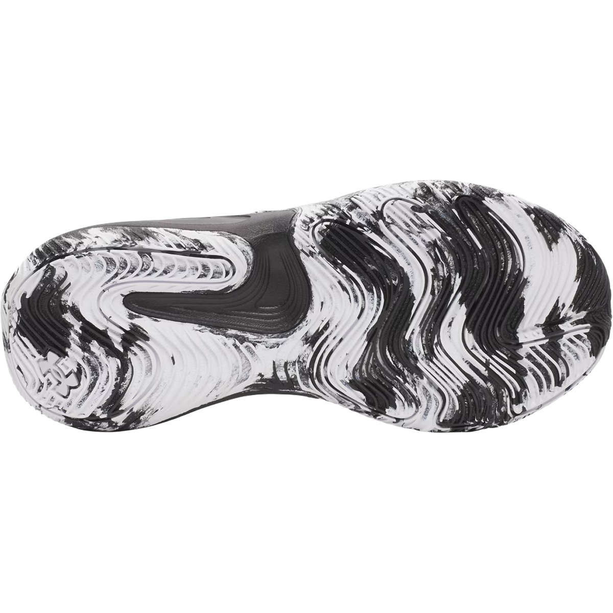Under Armour Youth Lockdown 8 Pre-School Black White White bottom view