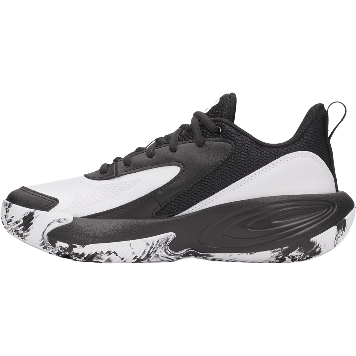 Under Armour Youth Lockdown 8 Pre-School Black White White left facing