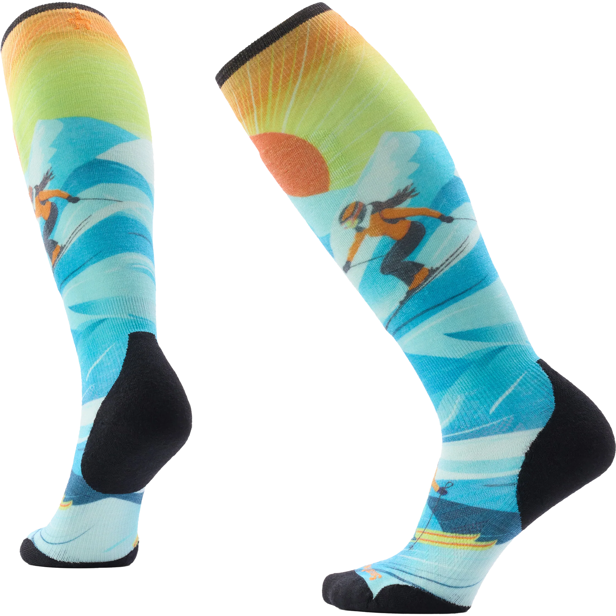 Women's Ski Targeted Cushion Steep Days Print OTC Socks alternate view