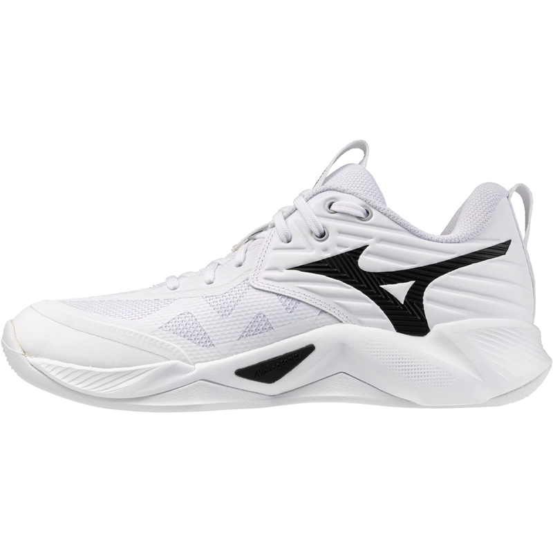 Mizuno Women's Wave Momentum 4 Pro in White Black left facing