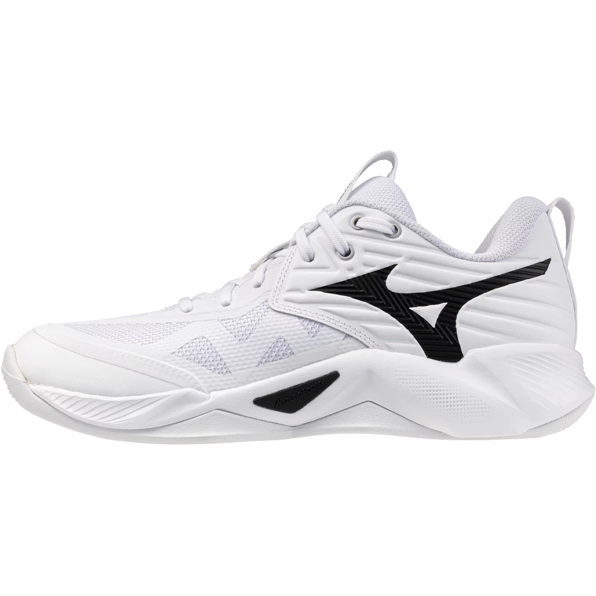 Mizuno Women's Wave Momentum 4 Pro in White Black left facing