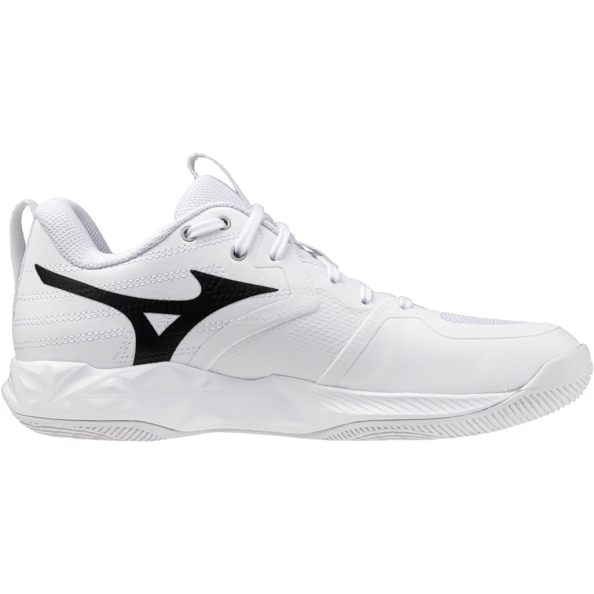 Mizuno Women's Wave Momentum 4 Pro in White Black right facing