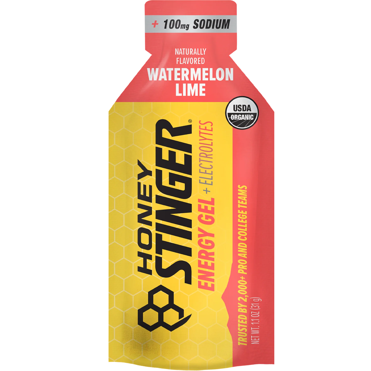 Honey Stinger Electrolyte Energy Gel in Watermelon Lime Single Serving