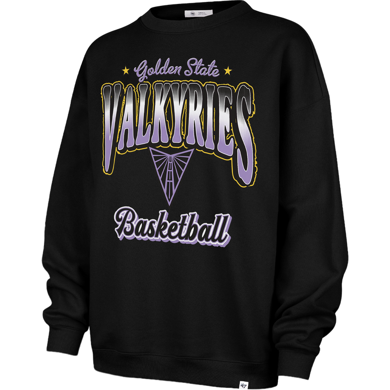 47 Brand Women's Valkyries Vibe Check 47 Oversized Crew in Jet Black
