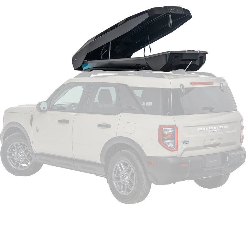Kuat Varial XL Rooftop Cargo Box rear 3/4 view box open