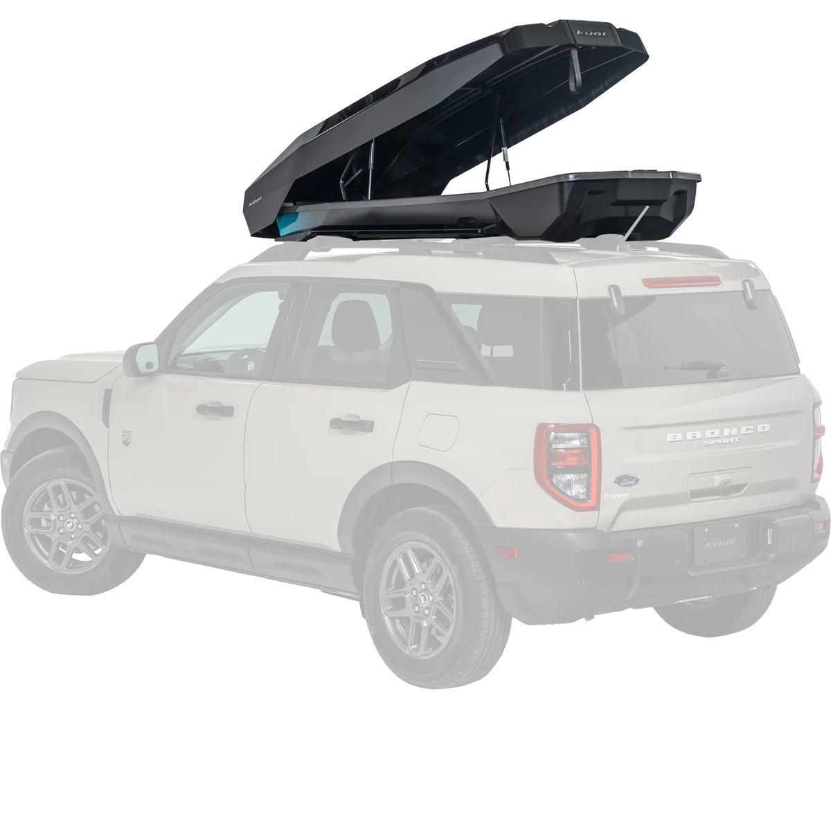 Kuat Varial XL Rooftop Cargo Box rear 3/4 view box open