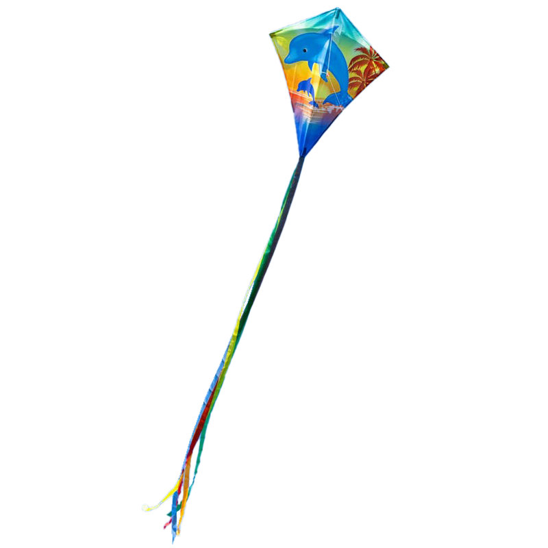 Eddy Dolphin Sunset, HQ Kites & Designs Eddy Dolphin Sunset flying with tail