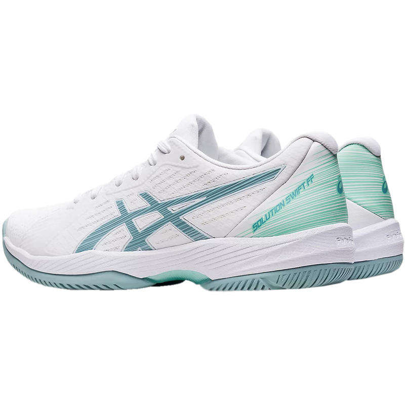 Women's Solution Swift FF, Asics Women's Solution Swift FF 104-White/Smoke Blue pair heel