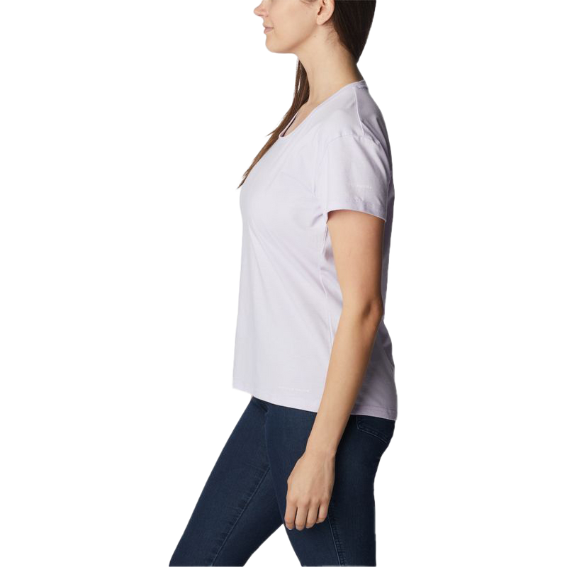 Women's Sun Trek Short Sleeve Tee, Columbia Women's Sun Trek Short Sleeve Tee 568-PURPLE TINT HEATHER left